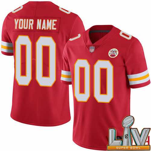 Super Bowl LV 2021 Youth Kansas City Chiefs Customized Red Team Color Vapor Untouchable Custom Limited Football Jersey